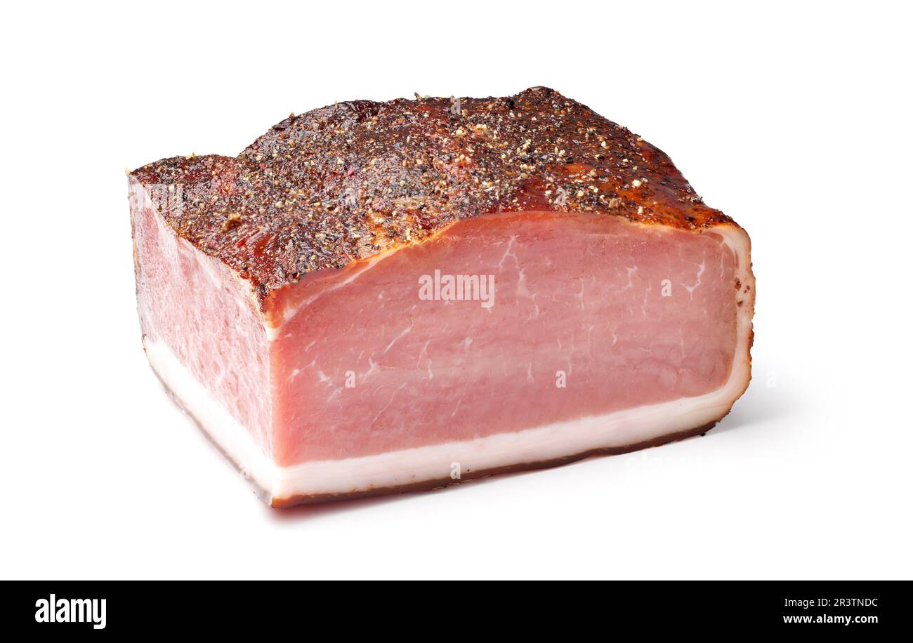 Il prosciutto italiano su sfondo bianco Foto Stock