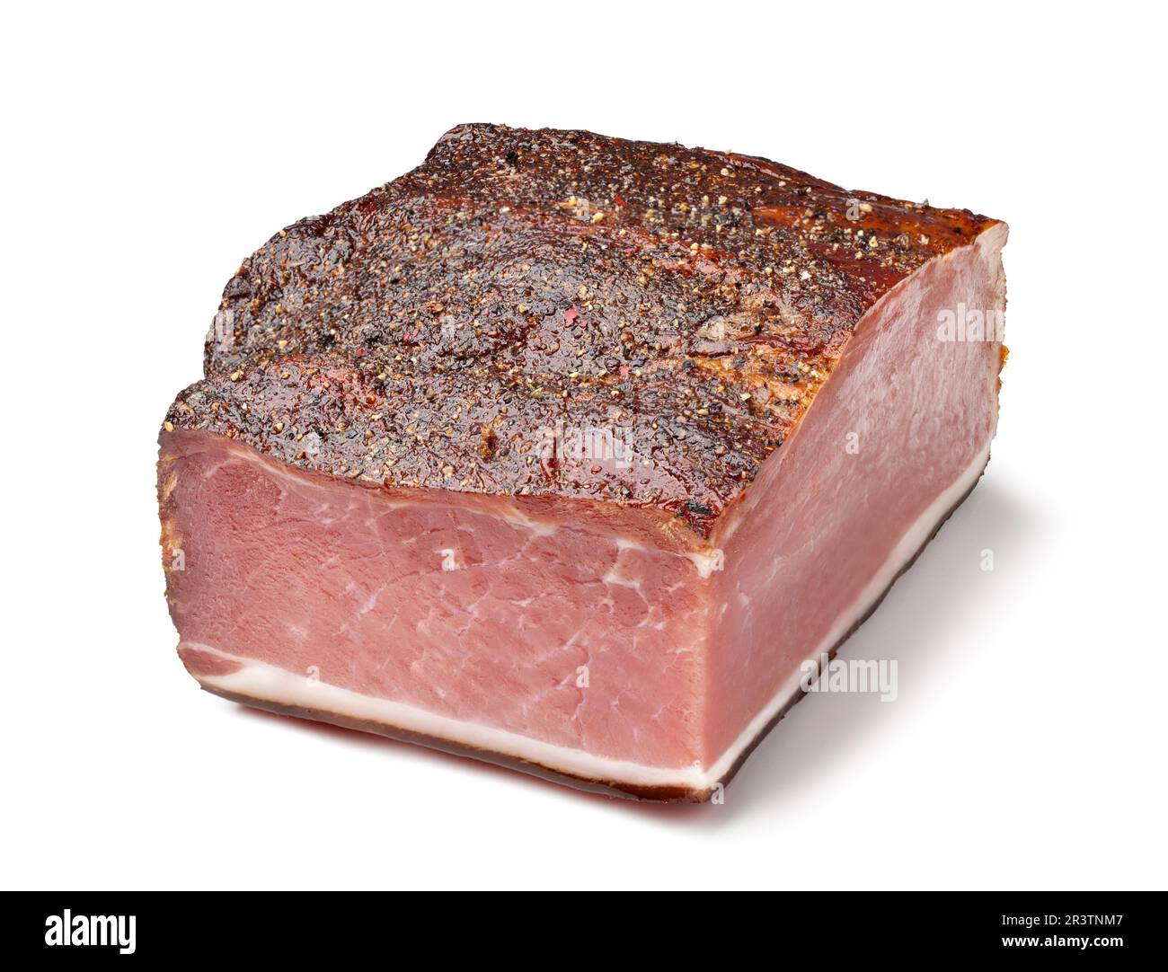 Il prosciutto italiano su sfondo bianco Foto Stock