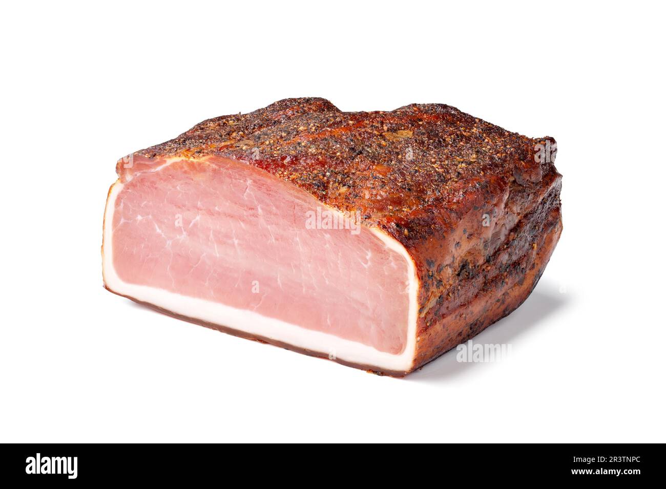 Il prosciutto italiano su sfondo bianco Foto Stock