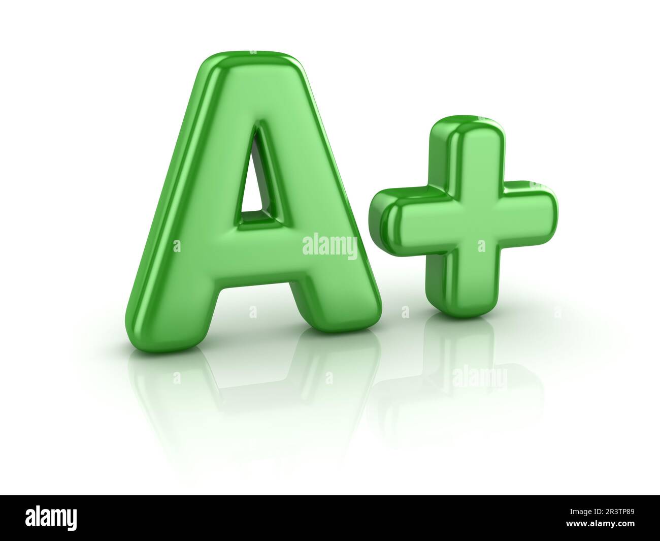 Testo A+ verde Foto Stock