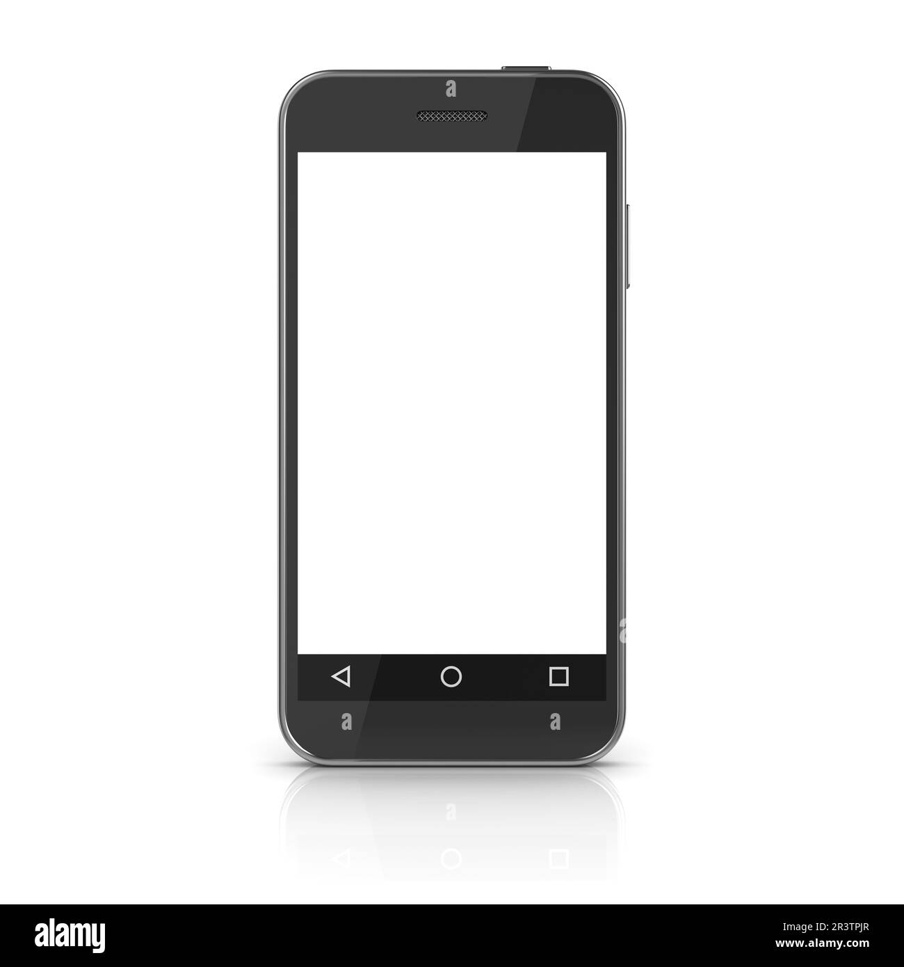 Telefono cellulare con schermo bianco Foto Stock