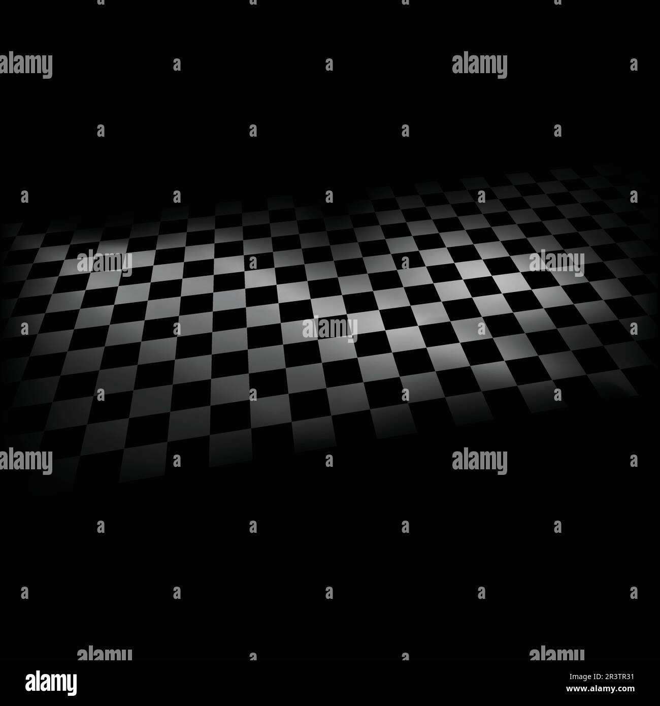 Bandiera a scacchi tessuto nero in mesh prospettiva Illustrazione Vettoriale