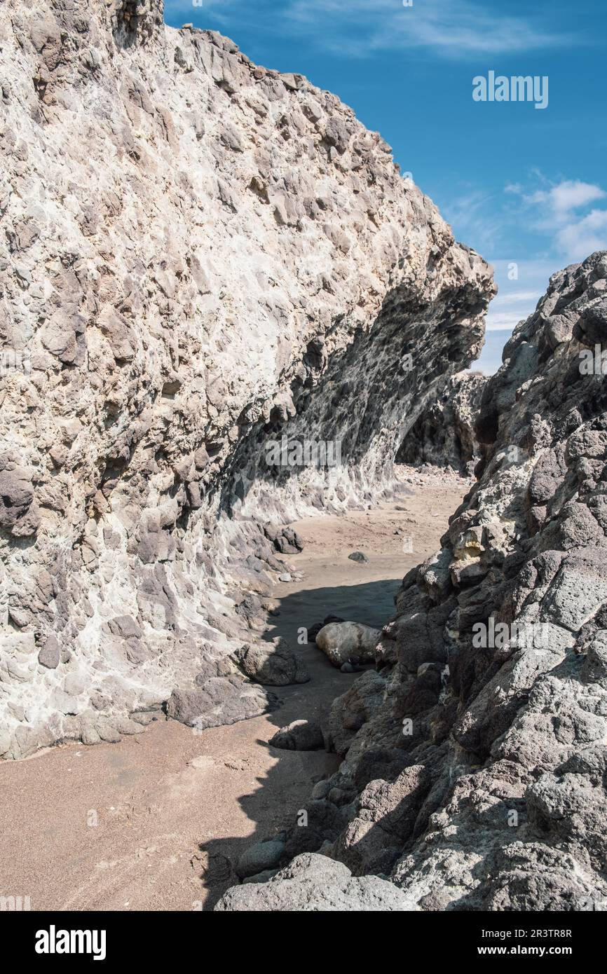 Cala de la Media, Luna, Cabo de Gata, Almeria, Spagna Foto Stock