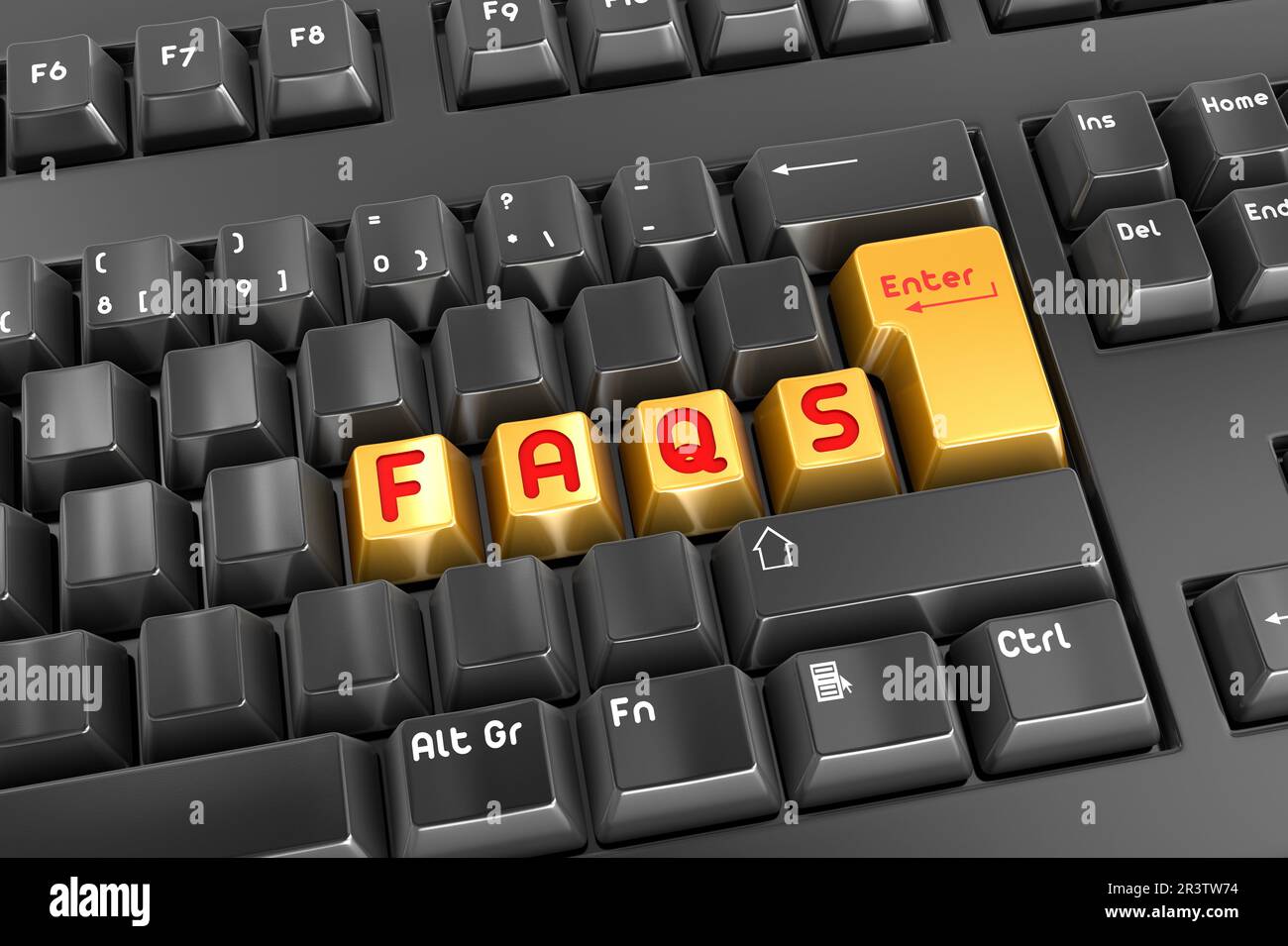 Pulsante FAQ Foto Stock