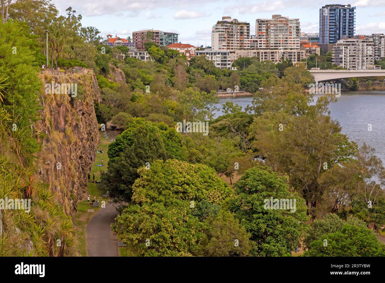 Le scogliere di Kangaroo Point a Brisbane Foto Stock