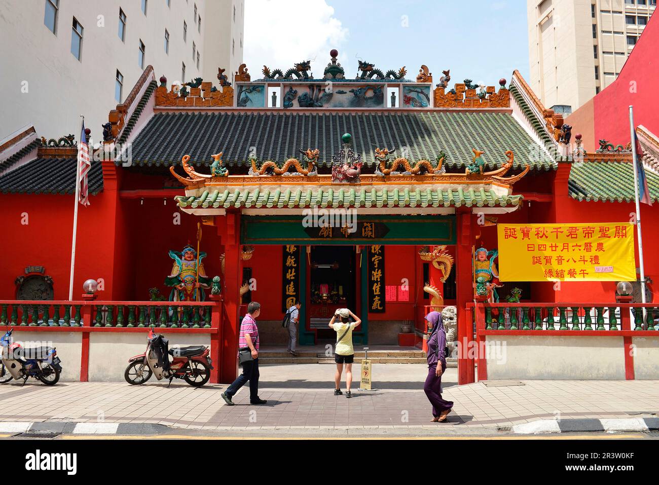 Guan di-Tempel, Jalan Tun H.S. Lee, Chinatown, Kuala Lumpur, Malesia Foto Stock