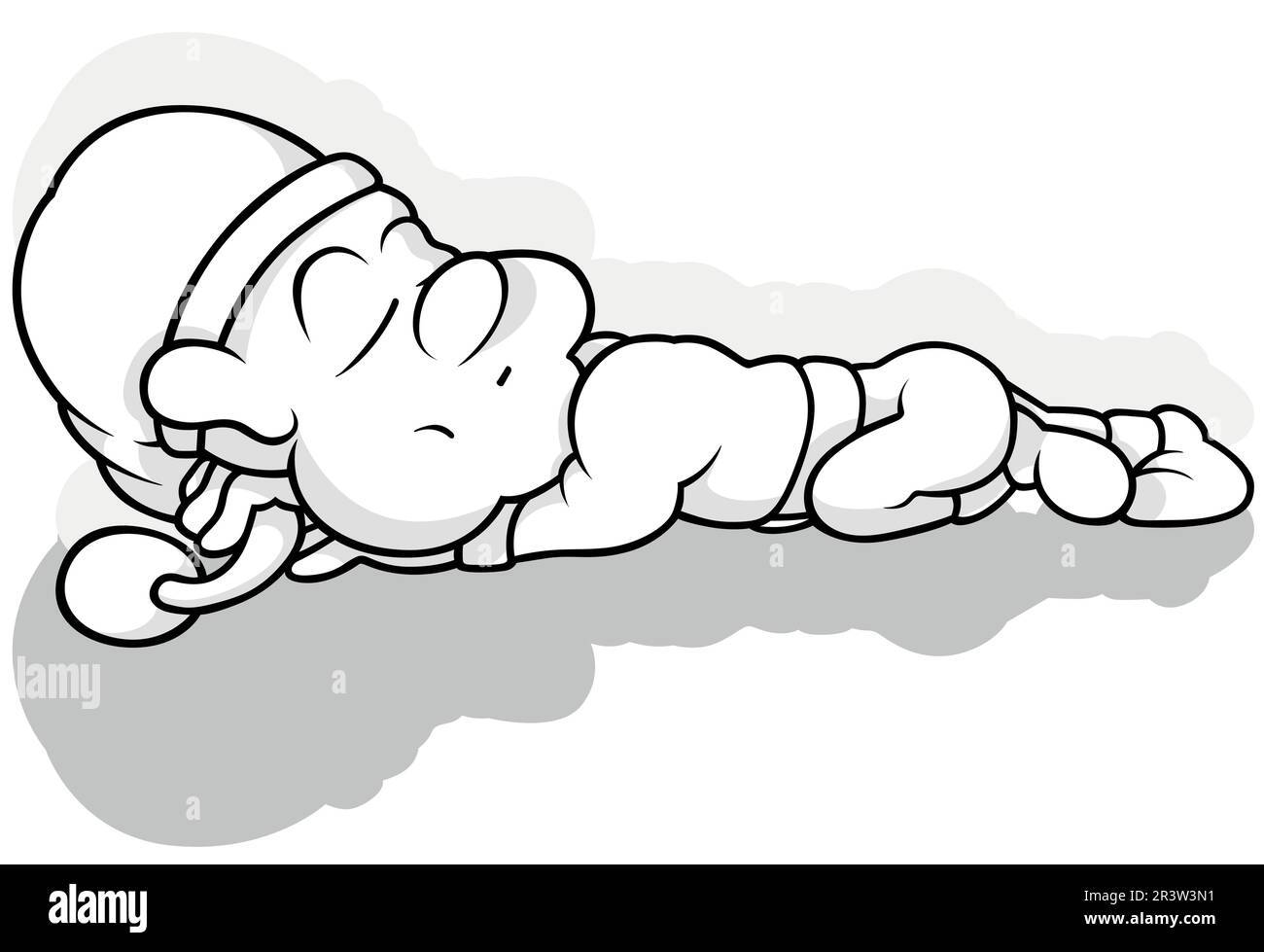 Disegno di un Leprechaun che dorme a terra Illustrazione Vettoriale