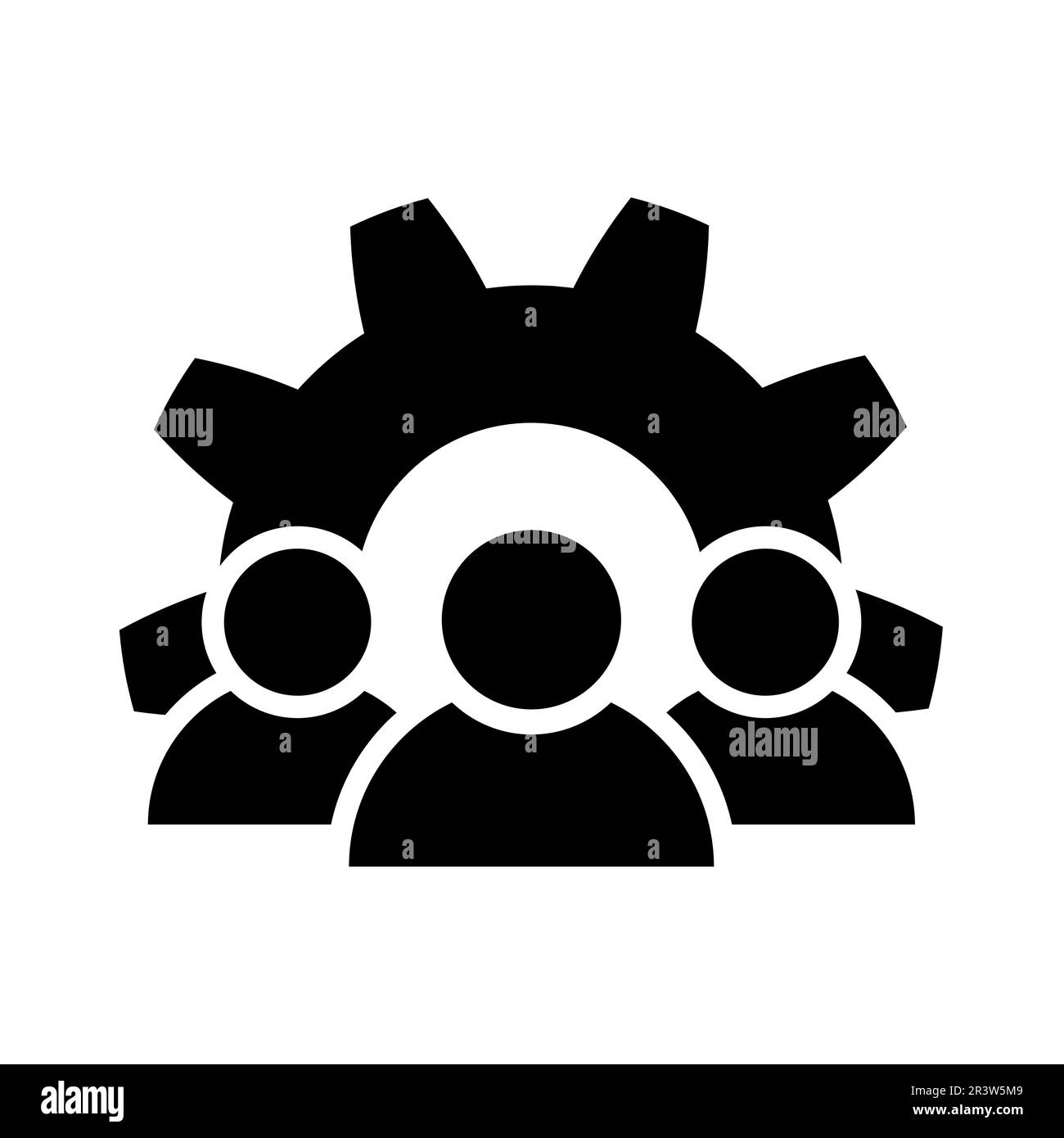 L'icona della gestione del lavoro di squadra è piatta. Team aziendale. Illustrazione Vettoriale