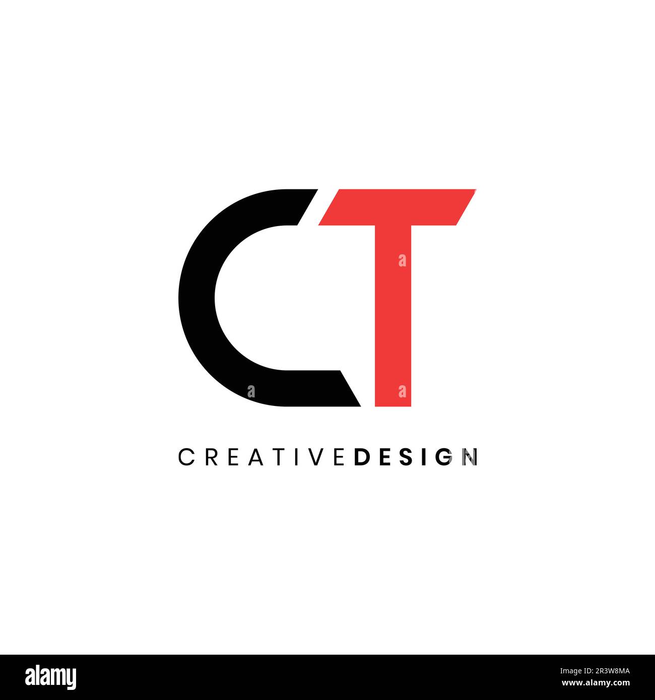 Moderno vettore di design con logo TC di lettere minimaliste. Concetto di logo TC iniziale semplice Illustrazione Vettoriale