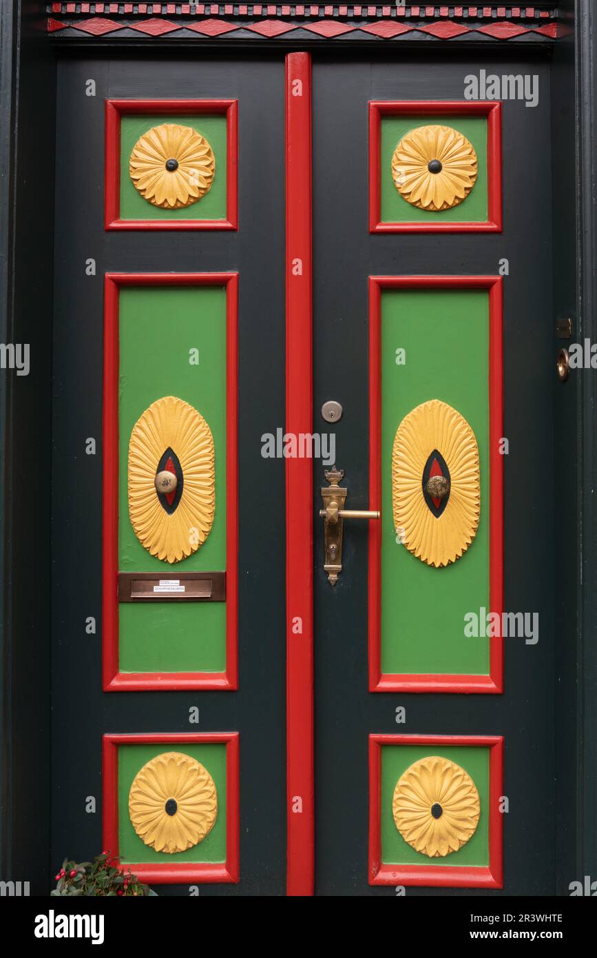 Porta nella città vecchia di Hitzacker sull'Elba Foto Stock