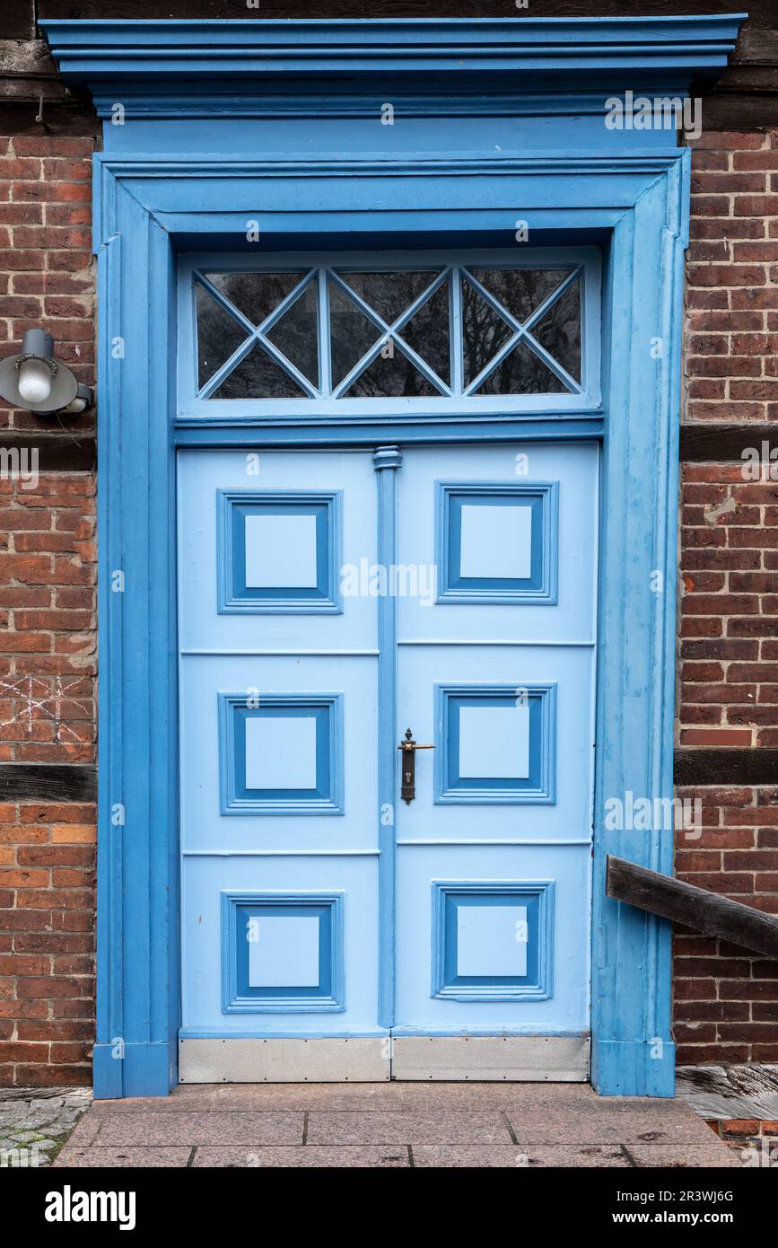 Porta nella città vecchia di Hitzacker sull'Elba Foto Stock
