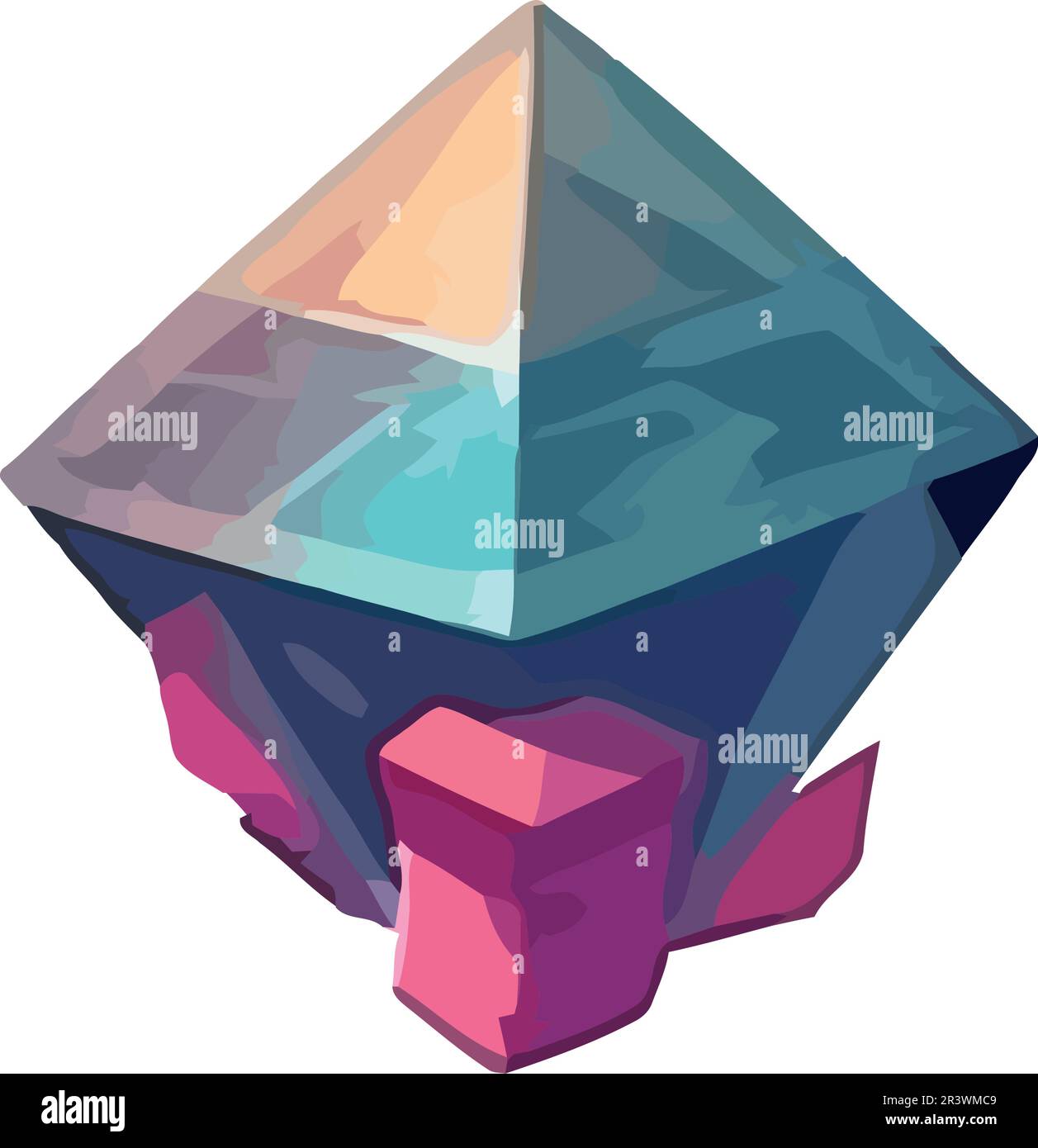 Astratta piramide di cristallo simbolo lucido del regalo di lusso Illustrazione Vettoriale