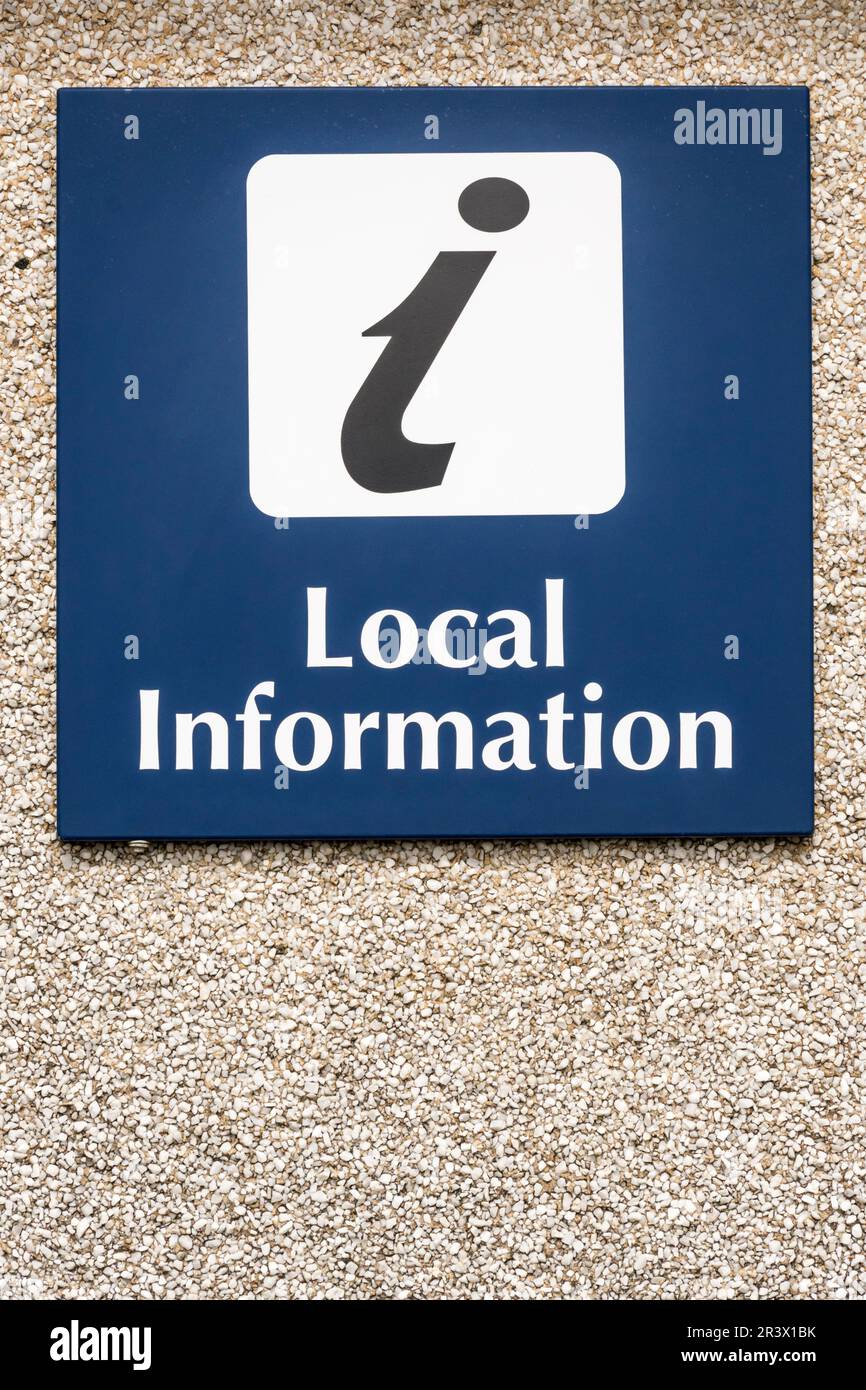 Un cartello turistico informazioni locali Foto Stock