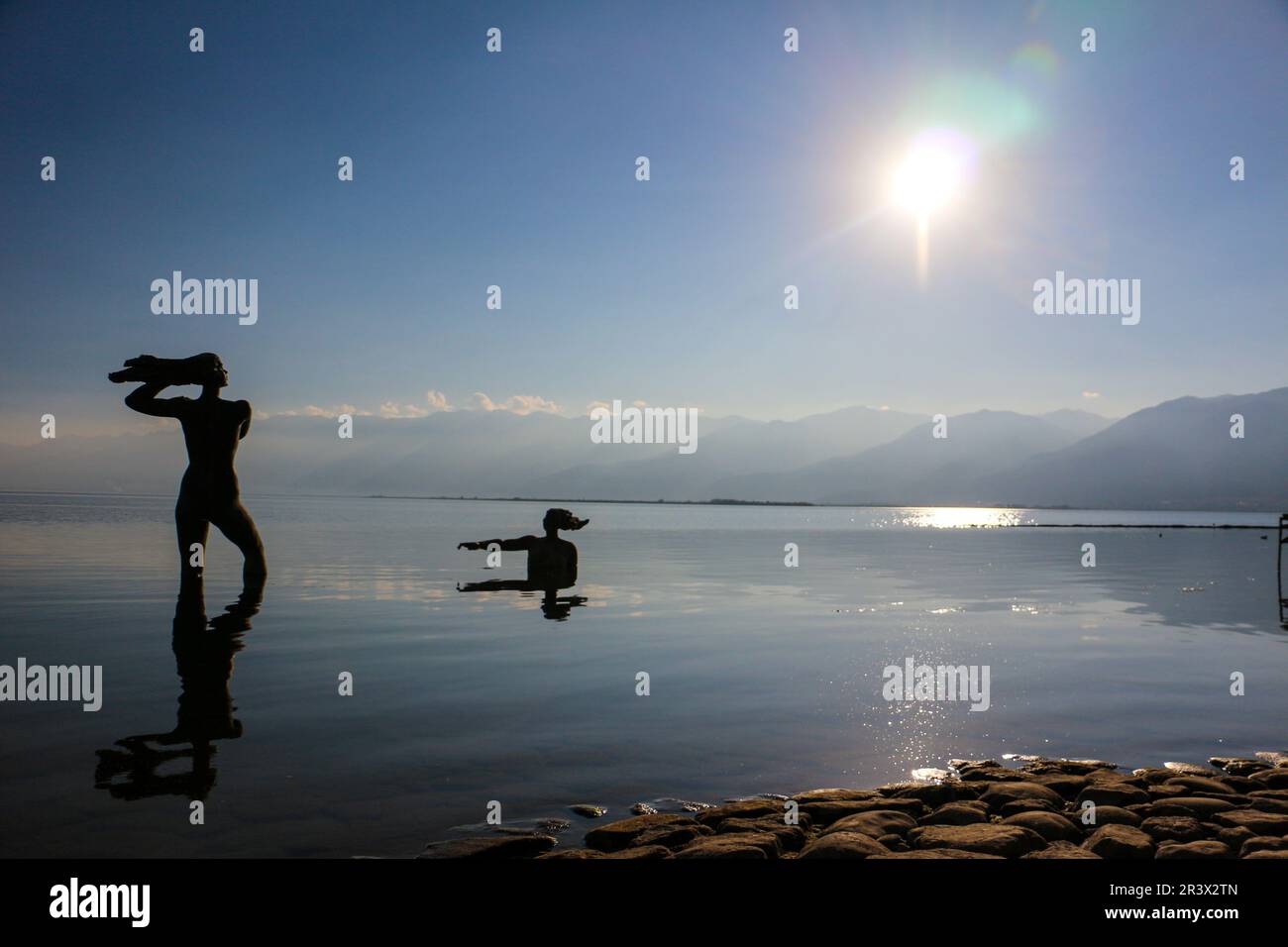 Lungolago a Dali, Yunnan, Cina Foto Stock