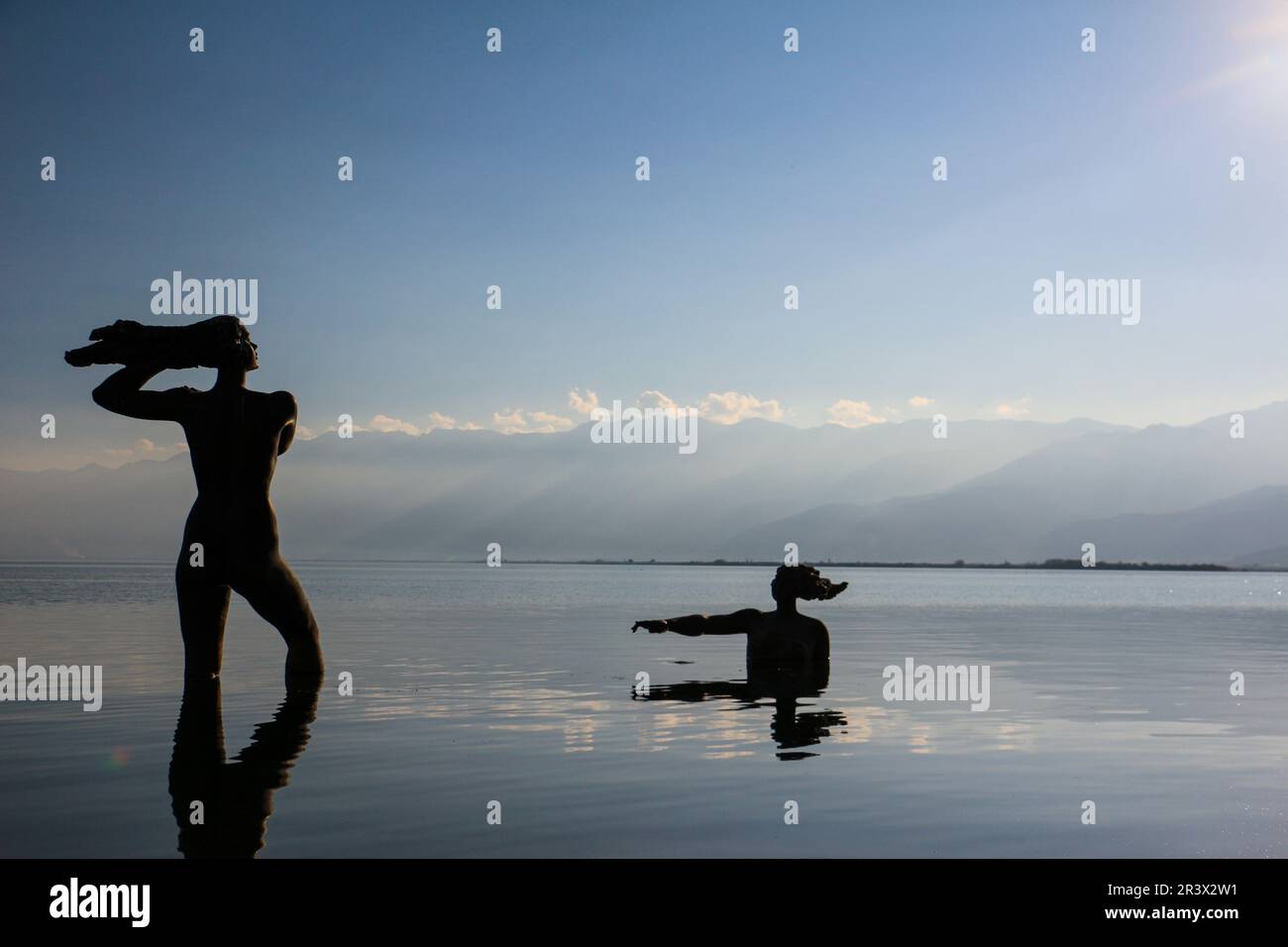 Lungolago a Dali, Yunnan, Cina Foto Stock