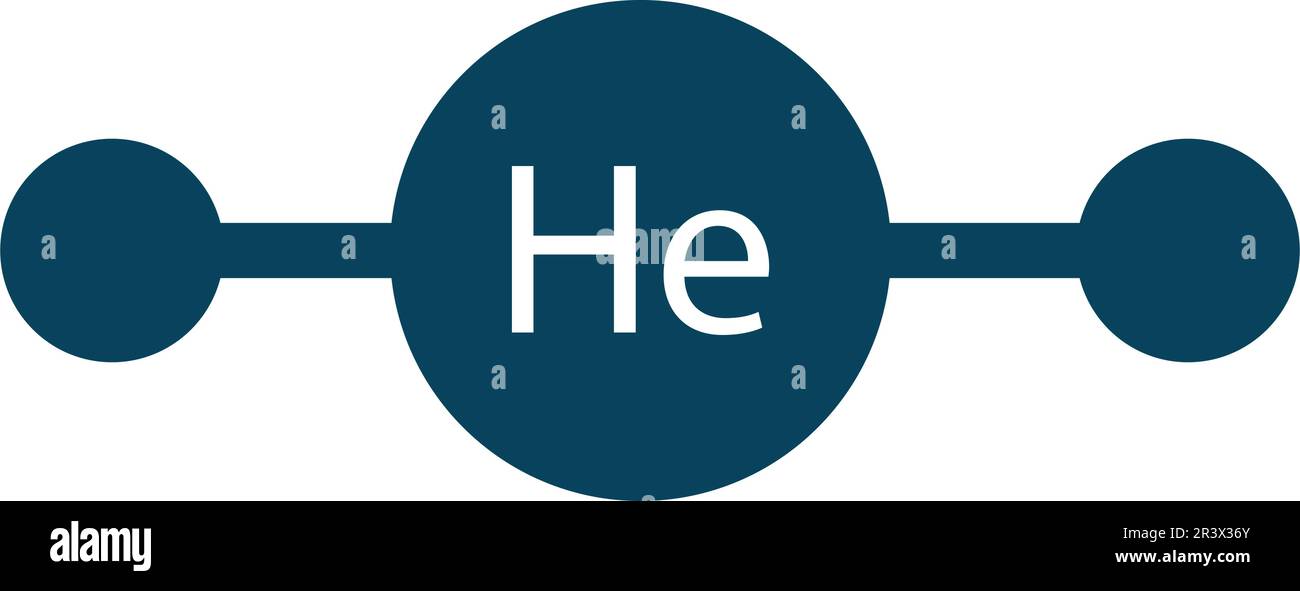Simbolo chimico dell'elemento della tabella periodica dell'elio. Icona gas atomo elio vettore. Illustrazione vettoriale Illustrazione Vettoriale