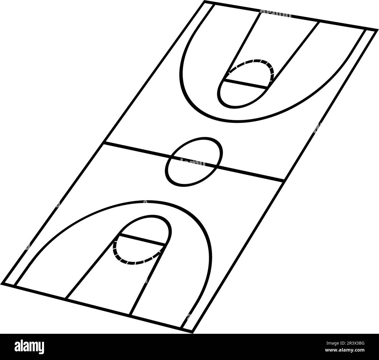 disegno di illustrazione vettoriale icona campo da basket Illustrazione Vettoriale