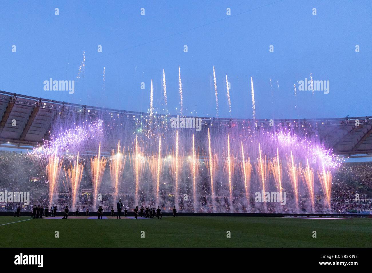 Roma, Italia - Maggio 24 2023 - Fiorentina vs f.c. Finale Internazionale Coppa Italia - cerimonia di apertura finale coppa italia Credit: Kines Milano/Alamy Live News Foto Stock