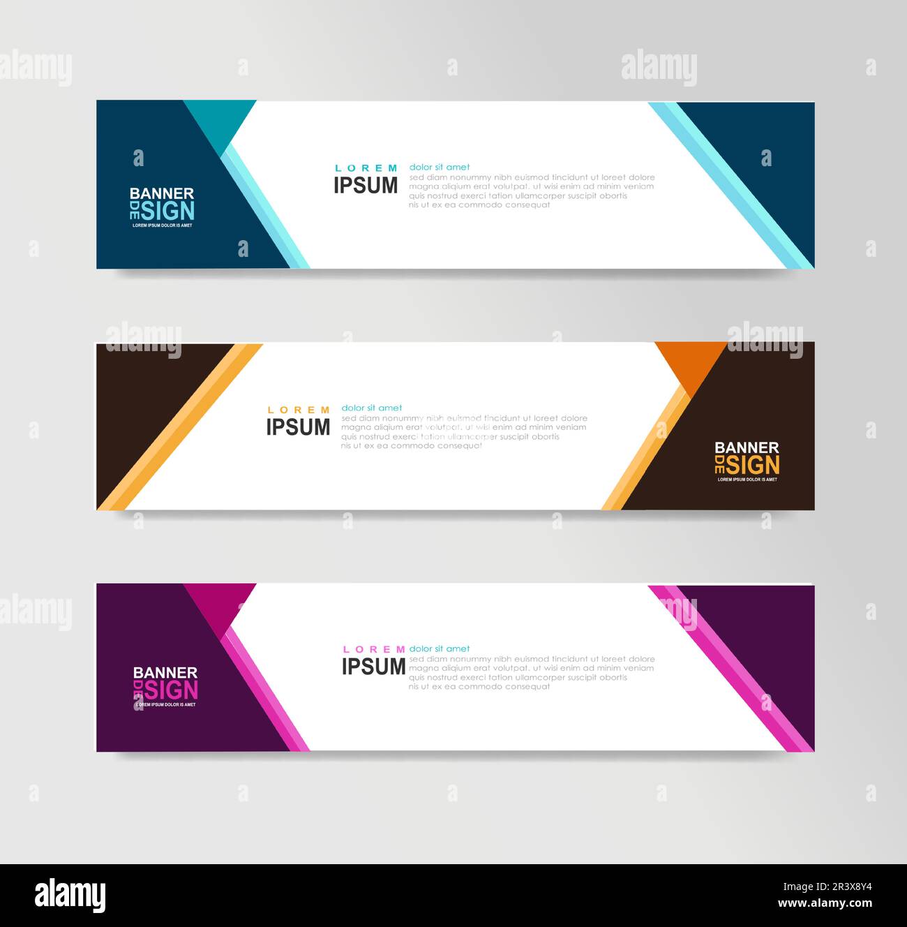 Modelli di banner Web orizzontale intestazione sito web SEO annunci volantino invito posto scheda per una foto Illustrazione Vettoriale