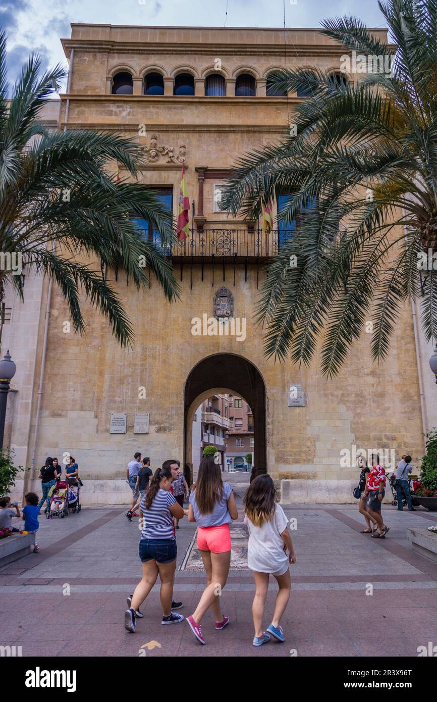 ayuntamiento de Elche, torre del Consell, siglo XV, provincia di Alicante, comunidad Valenciana, Spagna. Foto Stock