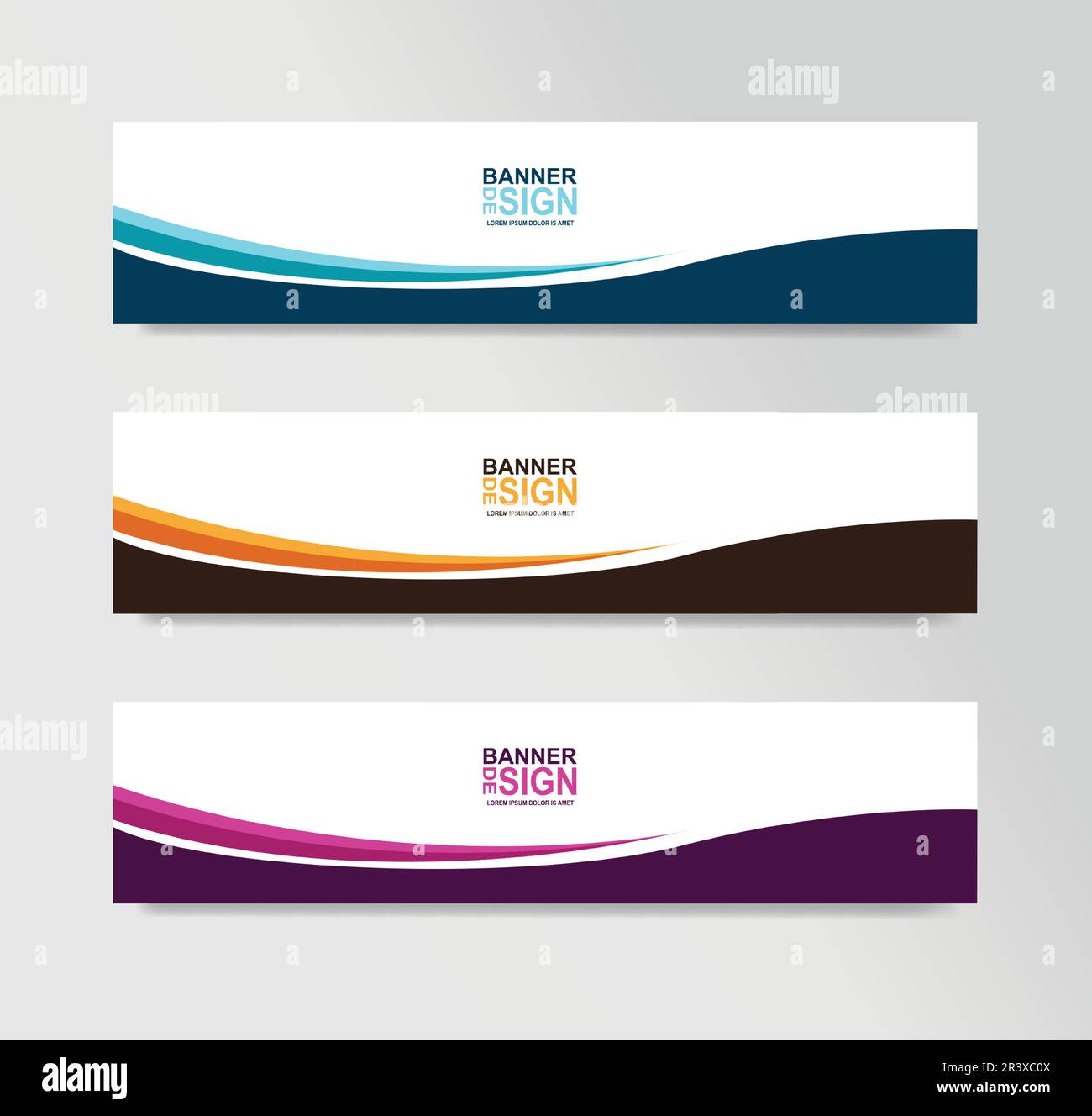 Modelli di banner Web orizzontale intestazione sito web SEO annunci volantino invito posto scheda per una foto Illustrazione Vettoriale