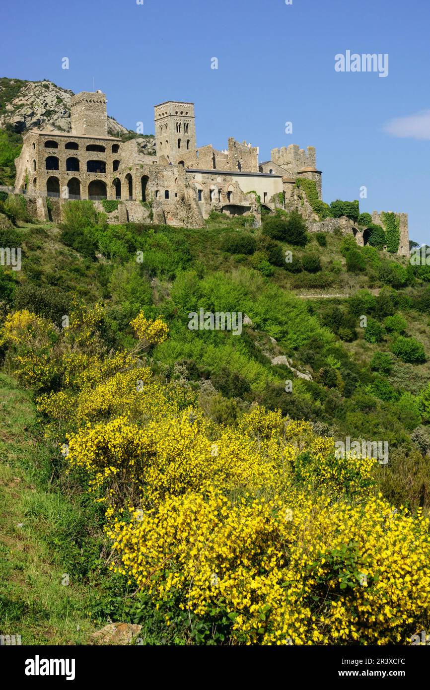 Sant Pere de Rodes, siglos VIII-IX, Parque Natural del cabo de Creus, Girona, Catalunya, Spagna. Foto Stock