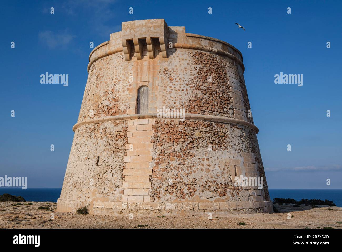 Torre de sa Punta prima, Formentera, Isole Pitiusas, Comunità Balearic, Spagna. Foto Stock