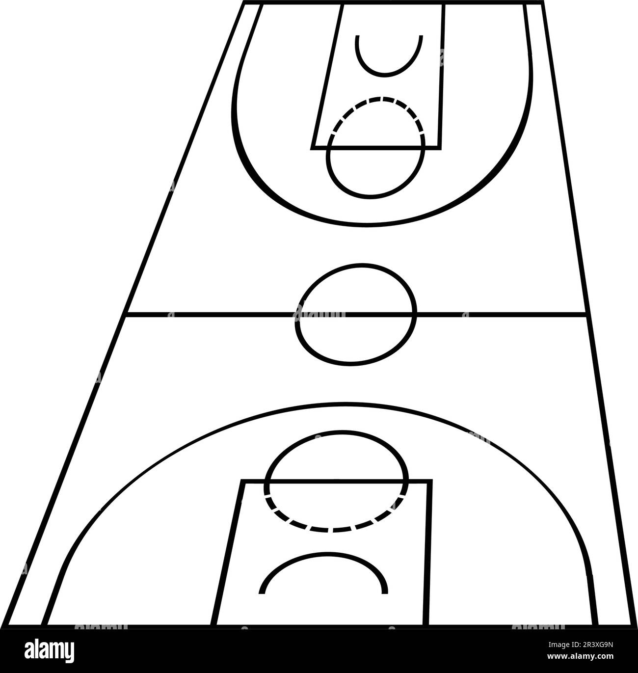 disegno di illustrazione vettoriale icona campo da basket Illustrazione Vettoriale