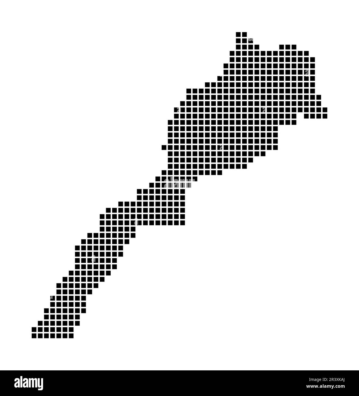 Mappa del Marocco. Mappa del Marocco in stile punteggiato. Bordi del paese riempiti di rettangoli per il vostro disegno. Illustrazione vettoriale. Illustrazione Vettoriale