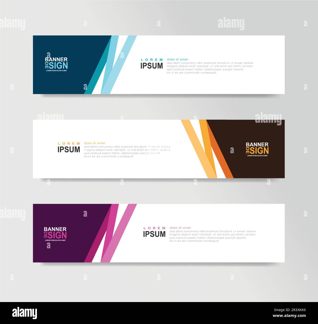 Modelli di banner Web orizzontale intestazione sito web SEO annunci volantino invito posto scheda per una foto Illustrazione Vettoriale