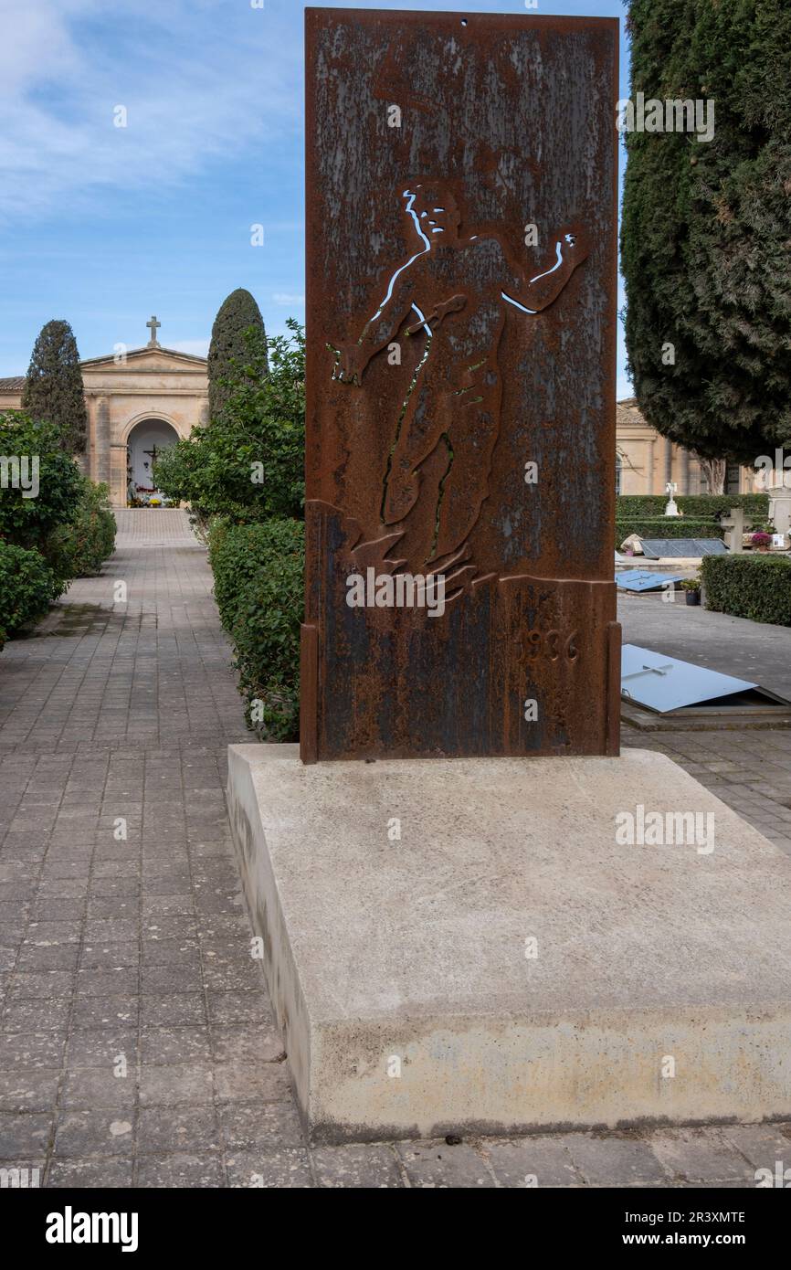 Monumento per recuperare la memoria storica della guerra civile spagnola, Manacor, cimitero comunale, Maiorca, Isole Baleari, Spagna. Foto Stock