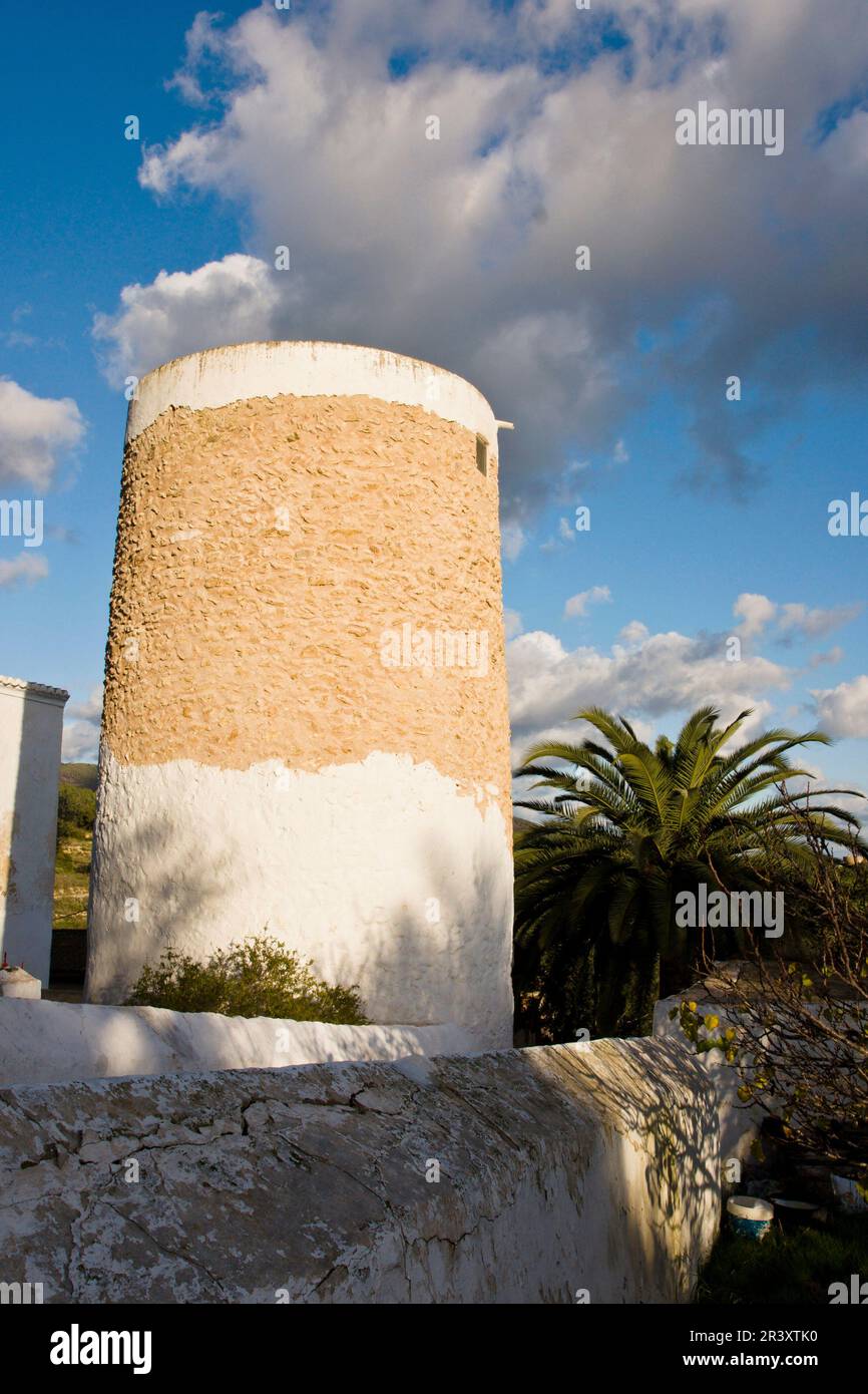 Torre de possono Pere Mosson.Poblado fortificado de Balàfia.Sant Llorenç de Balàfia. Es Amunts.Eivissa.ibiza.Baleari.Spagna. Foto Stock