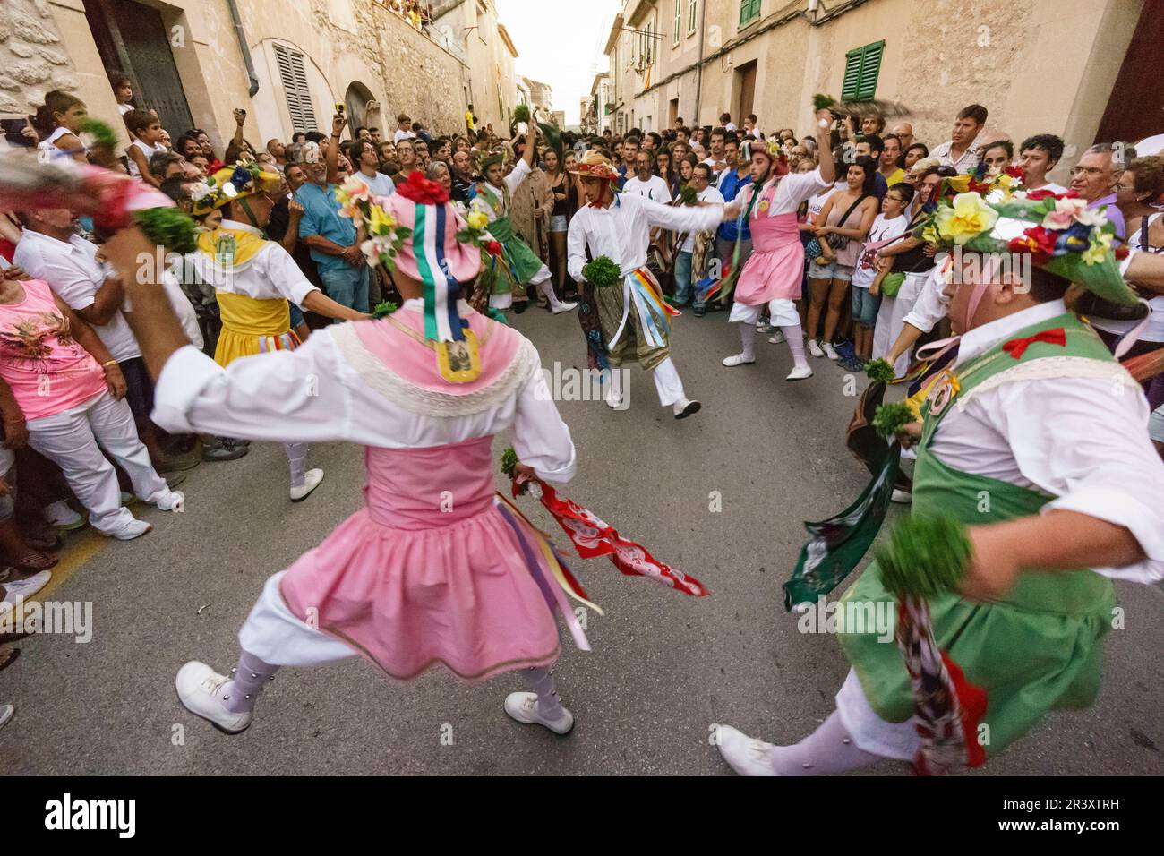 Cossiers de Montuïri, grupo de danzadores,Montuïri, Islas Baleares, Spagna. Foto Stock