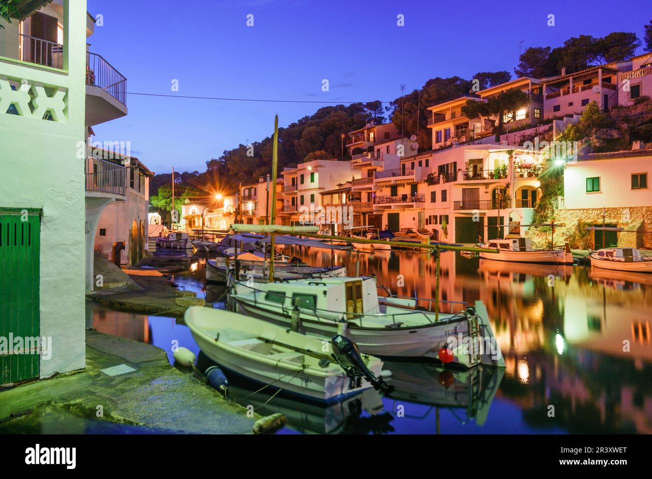 Cala Figuera, puerto de tradicional isole Pescadores,Santanyí, Islas Baleares, Spagna. Foto Stock