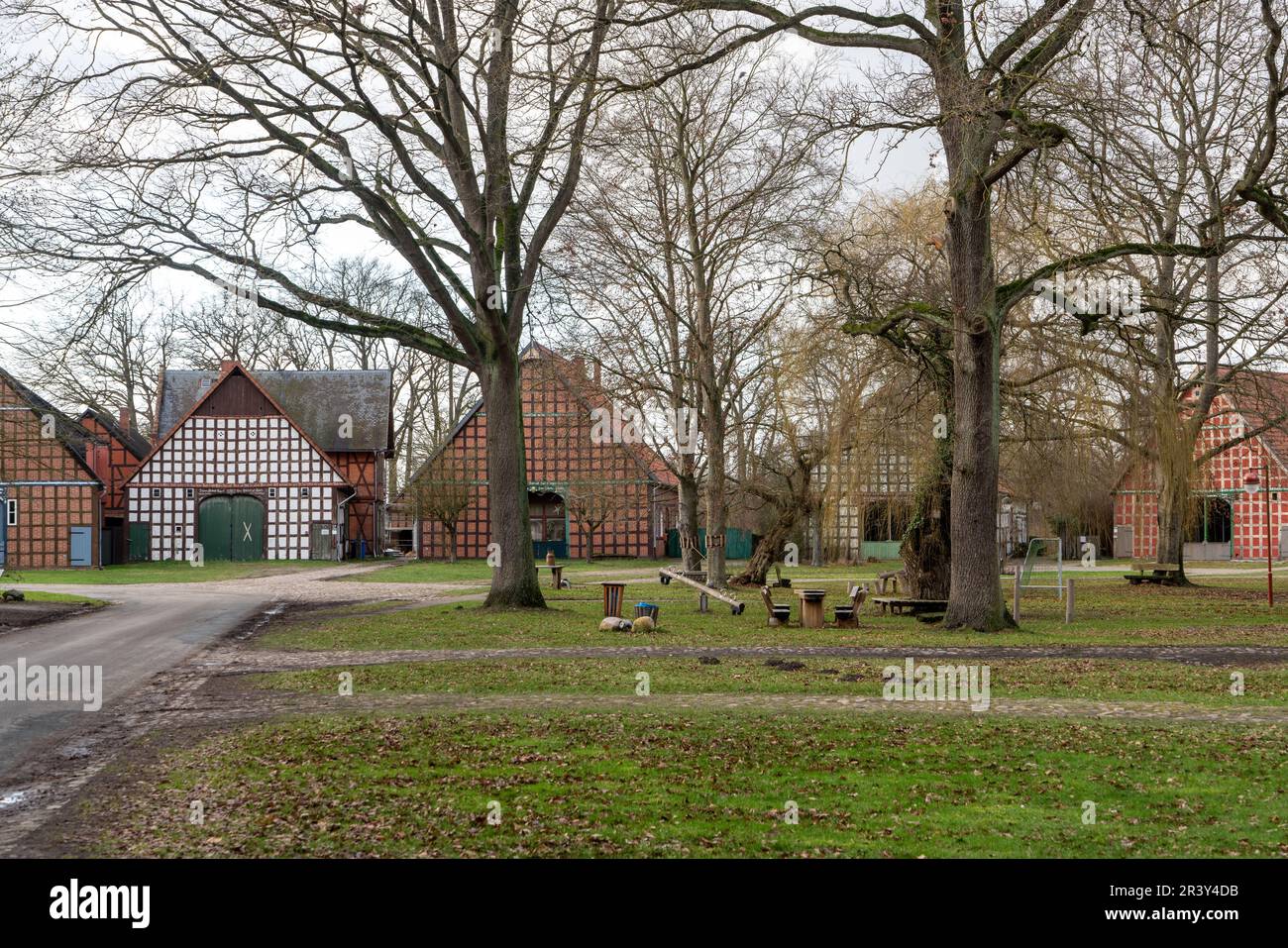 Rundlings villaggi nel distretto di Wendland LÃ¼chow-Dannenberg Foto Stock