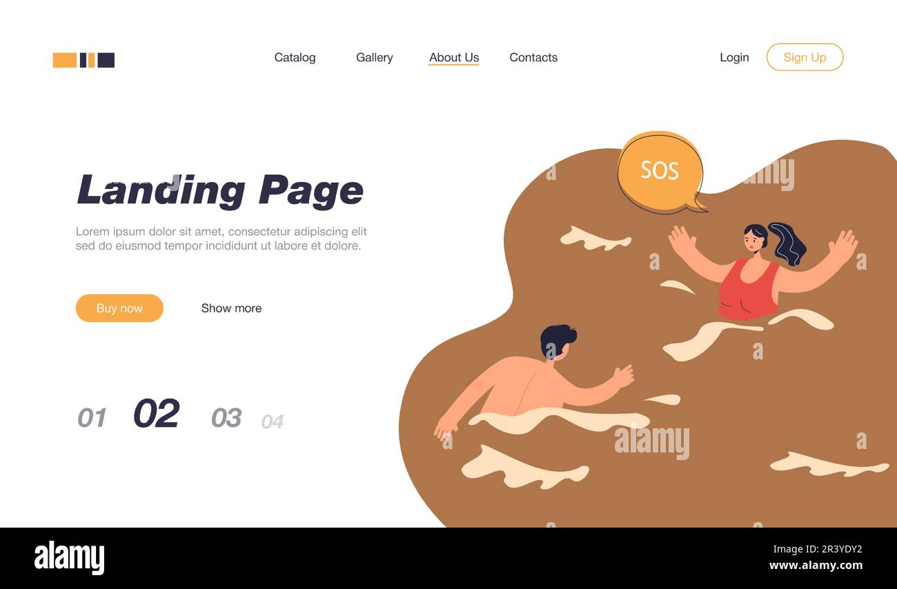 Bagnino che nuota verso la donna annegata Illustrazione Vettoriale