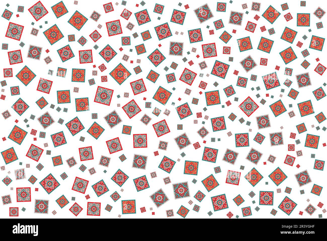 Set di forme geometriche della trama vettoriale senza cuciture. Astratto STILE ARCHITETTONICO colorazione sfondo in bei colori. Texture mosaico Illustrazione Vettoriale