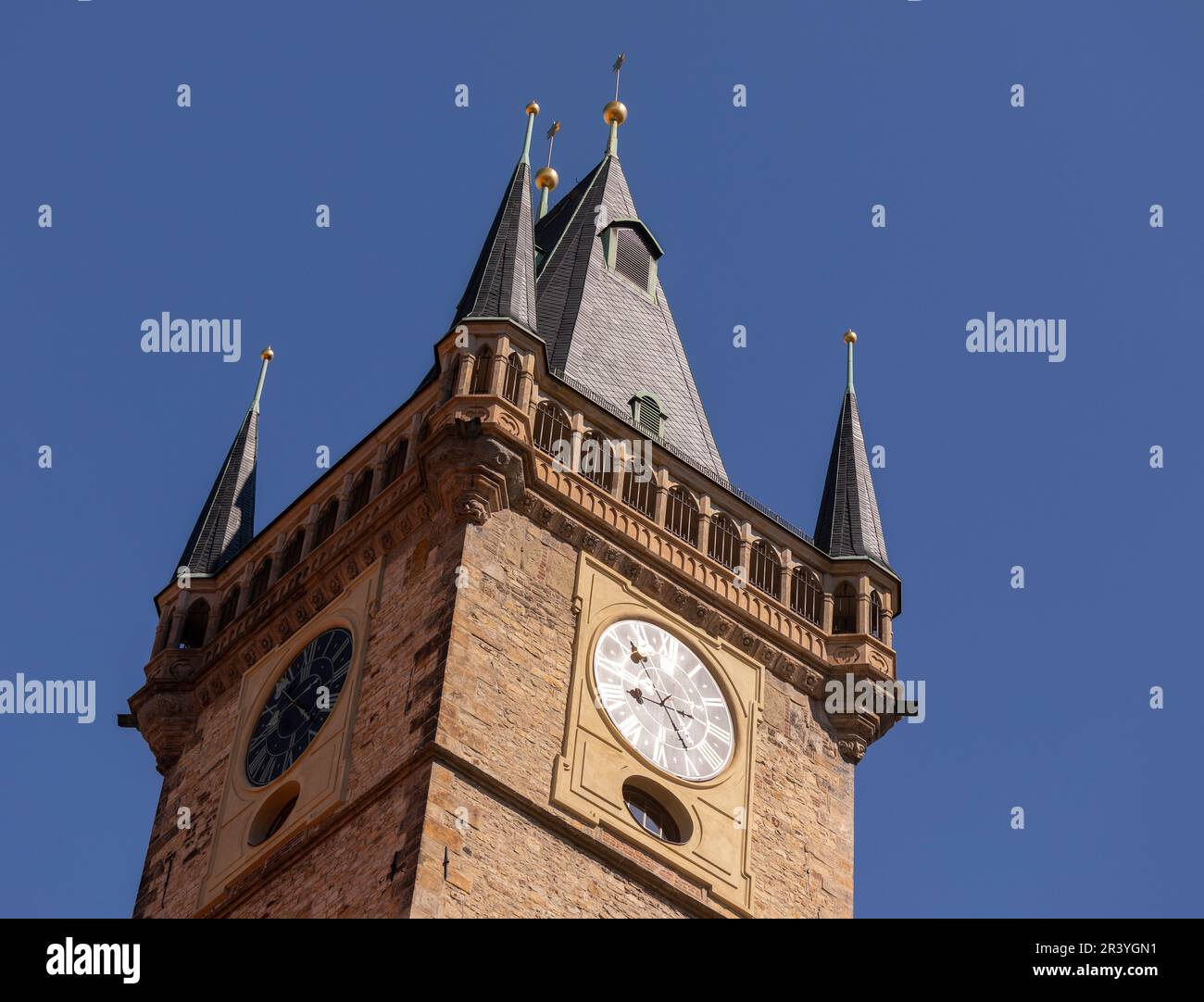 PRAGA, REPUBBLICA CECA - Torre dell'Orologio nel Vecchio Municipio. Foto Stock
