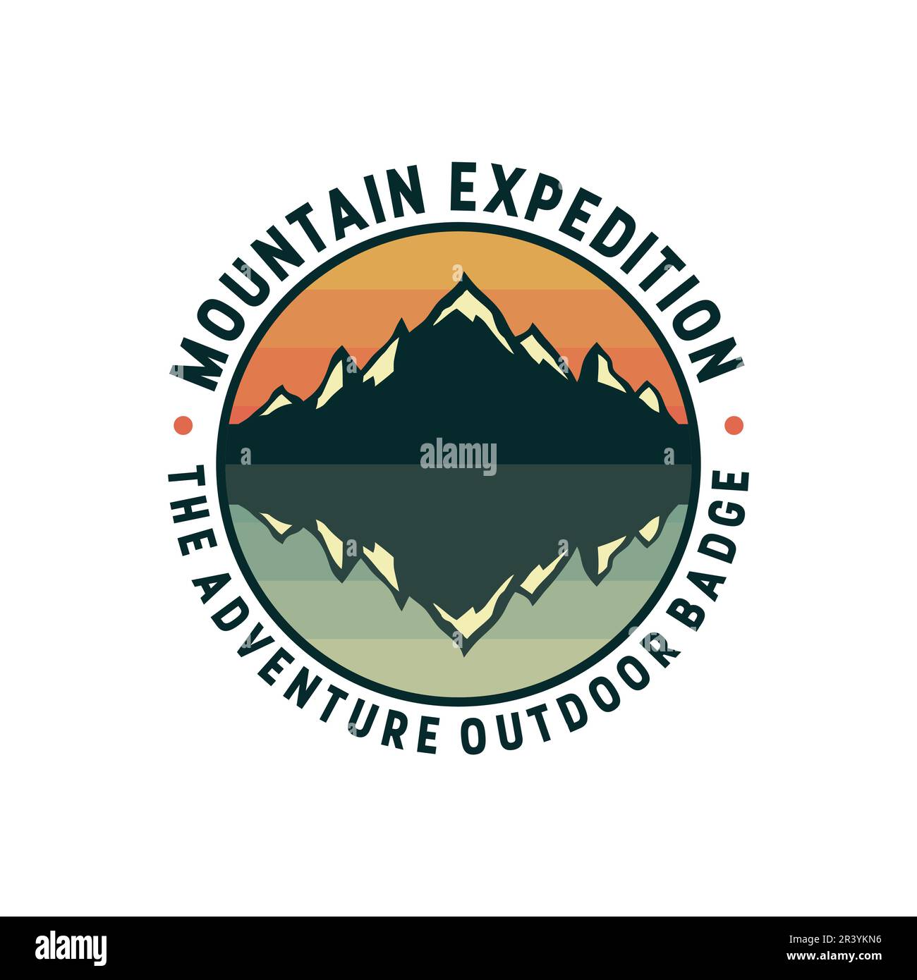 Creative montagna avventura outdoor logo disegno vettoriale Illustrazione Vettoriale