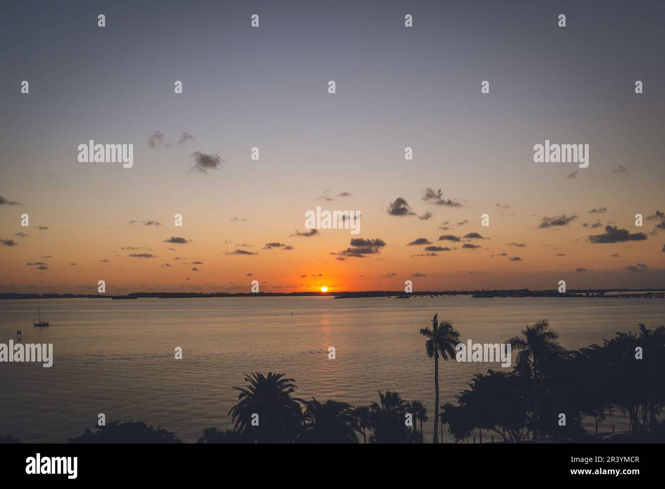 Vista dell'alba a Miami Foto Stock