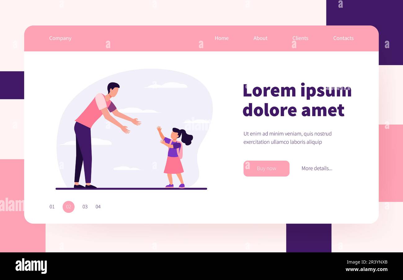 Papà incontra la figlia fuori Illustrazione Vettoriale