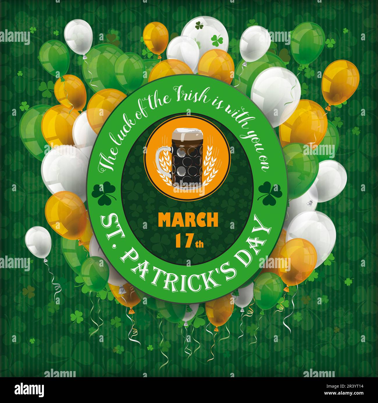 Birra etichetta Balloons San Patricks Day Foto Stock