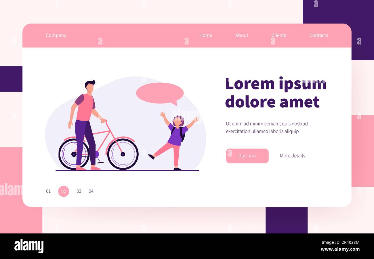 Papà che dà la bicicletta al figlio gioioso Illustrazione Vettoriale