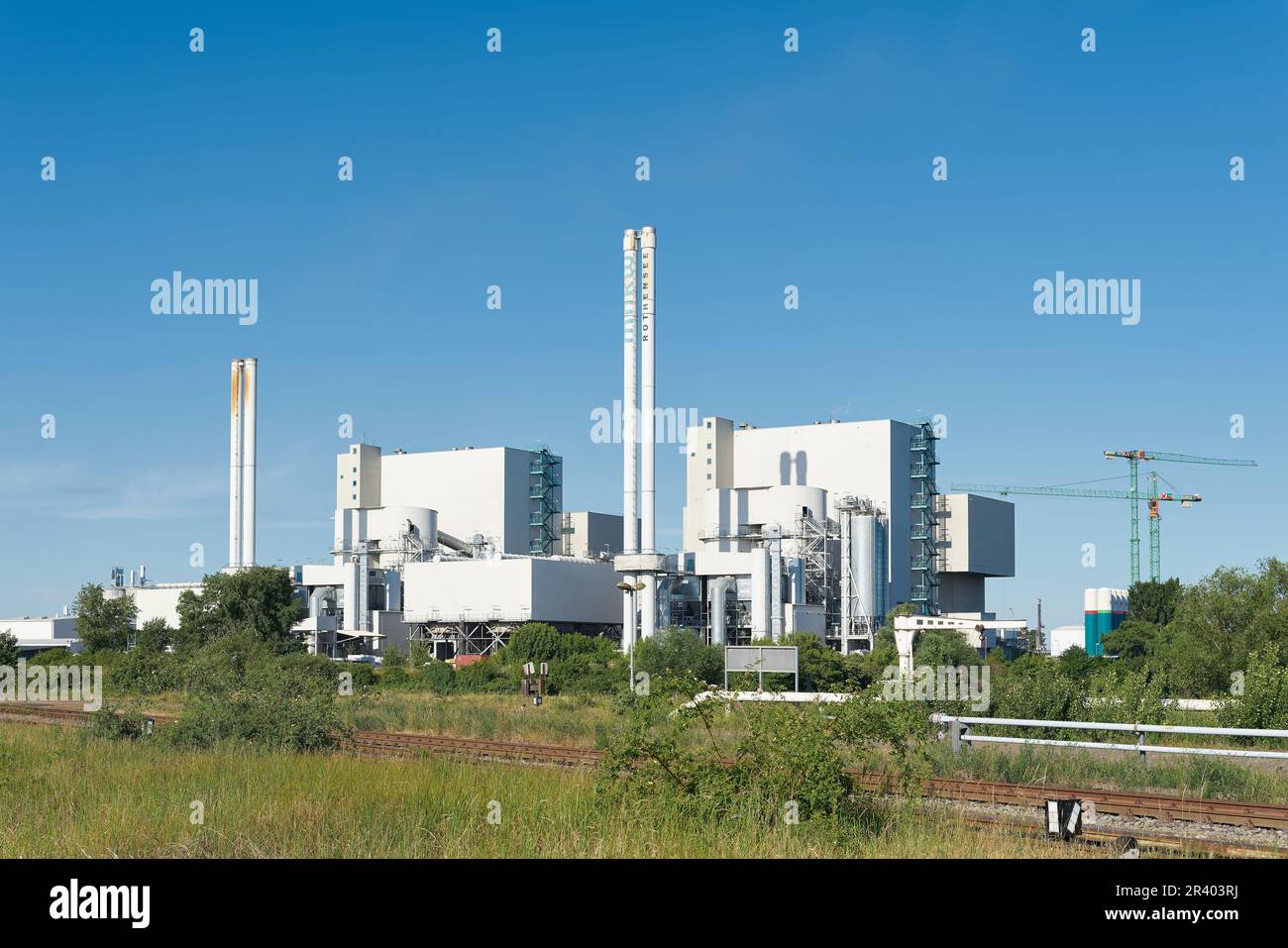 Impianto rifiuti-energia a Magdeburgo, nella zona industriale Rothensee Foto Stock