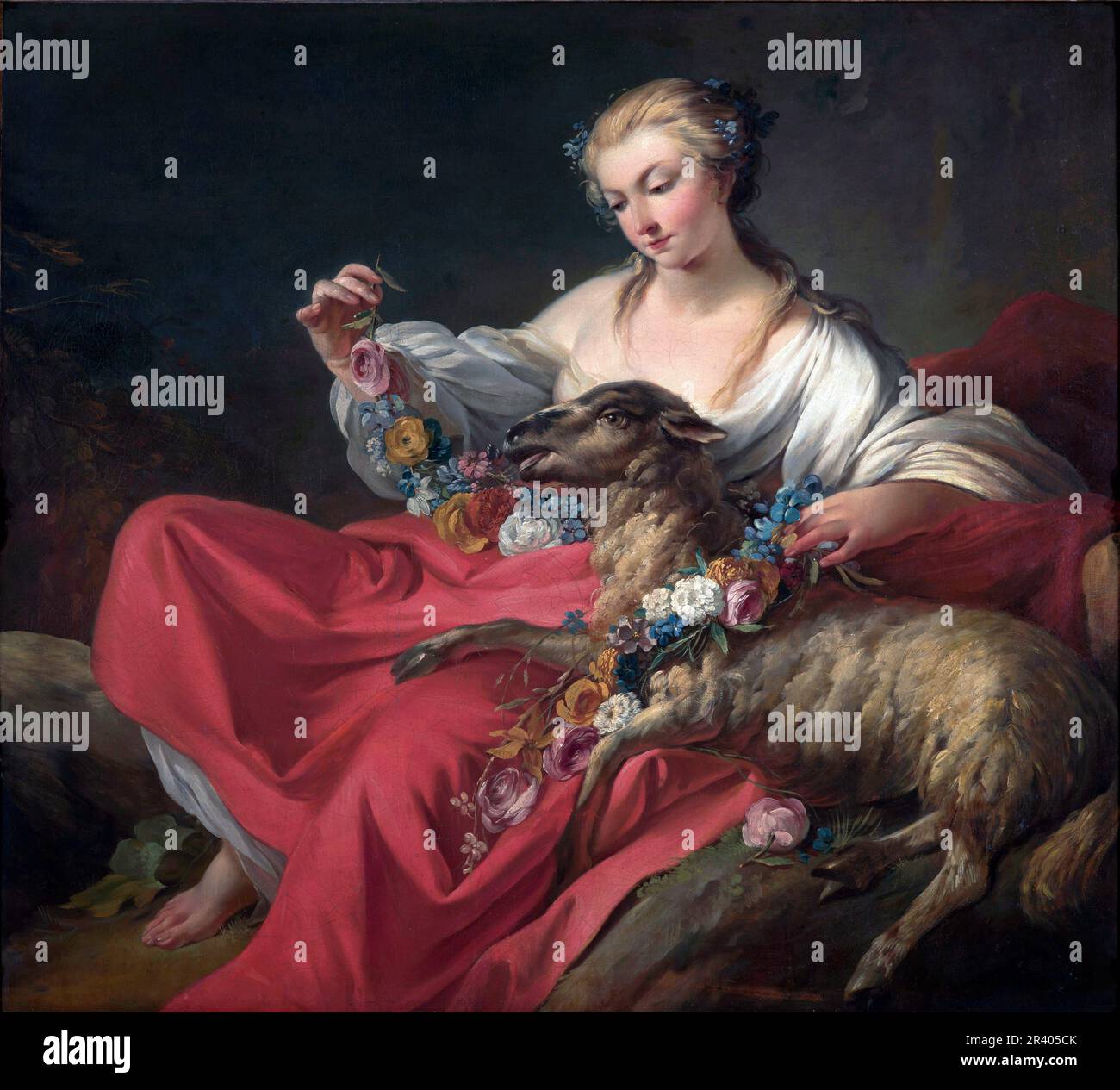 L'agnello preferito (le Mouton Favori) di Jean-Baptiste Marie Pierre (1714-1789), olio su tela, 1758 Foto Stock