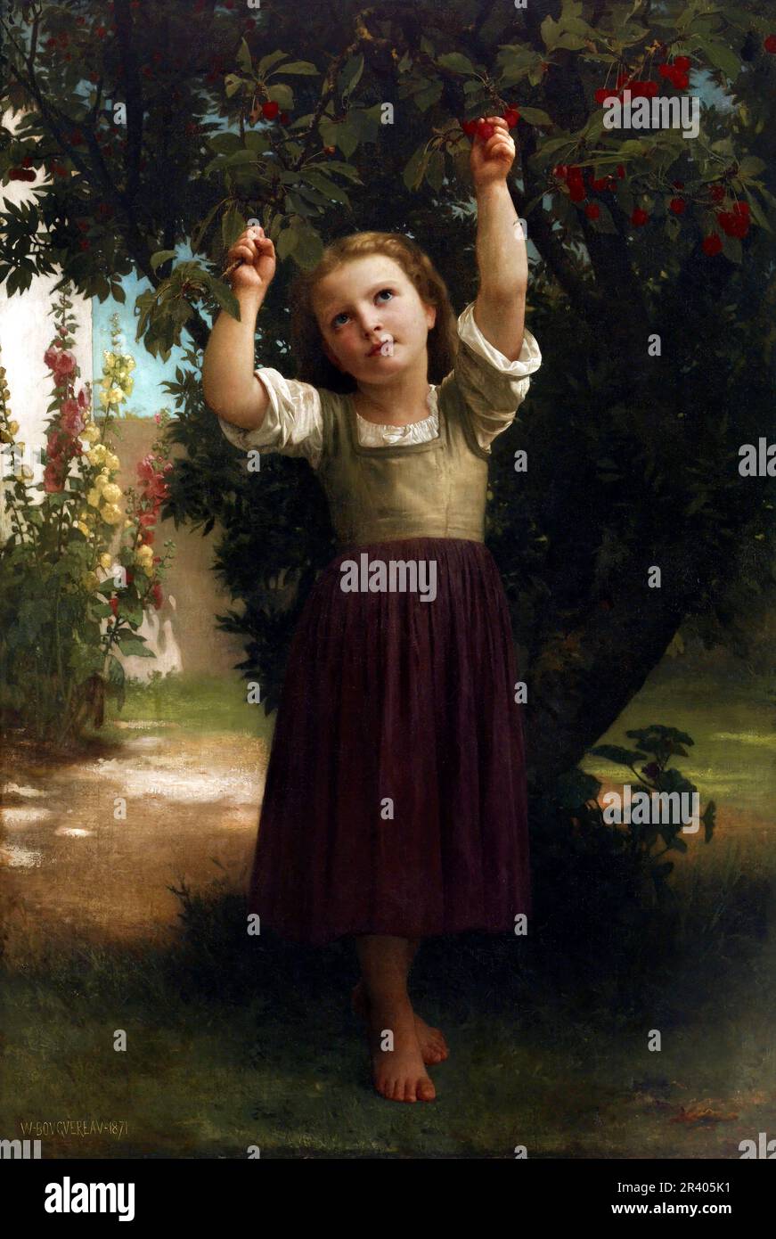 Bouguereau. Il selezionatore di ciliegia di William-Adolphe Bouguereau (1825-1905), olio su tela, 1871 Foto Stock