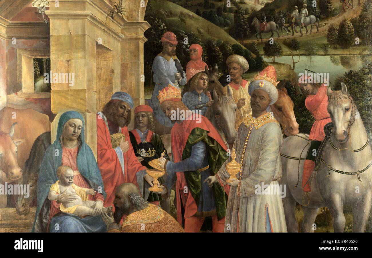 Titolo completo: L'Adorazione dei Re artista: Vincenzo Foppa Data di pubblicazione: Circa 1500 Foto Stock