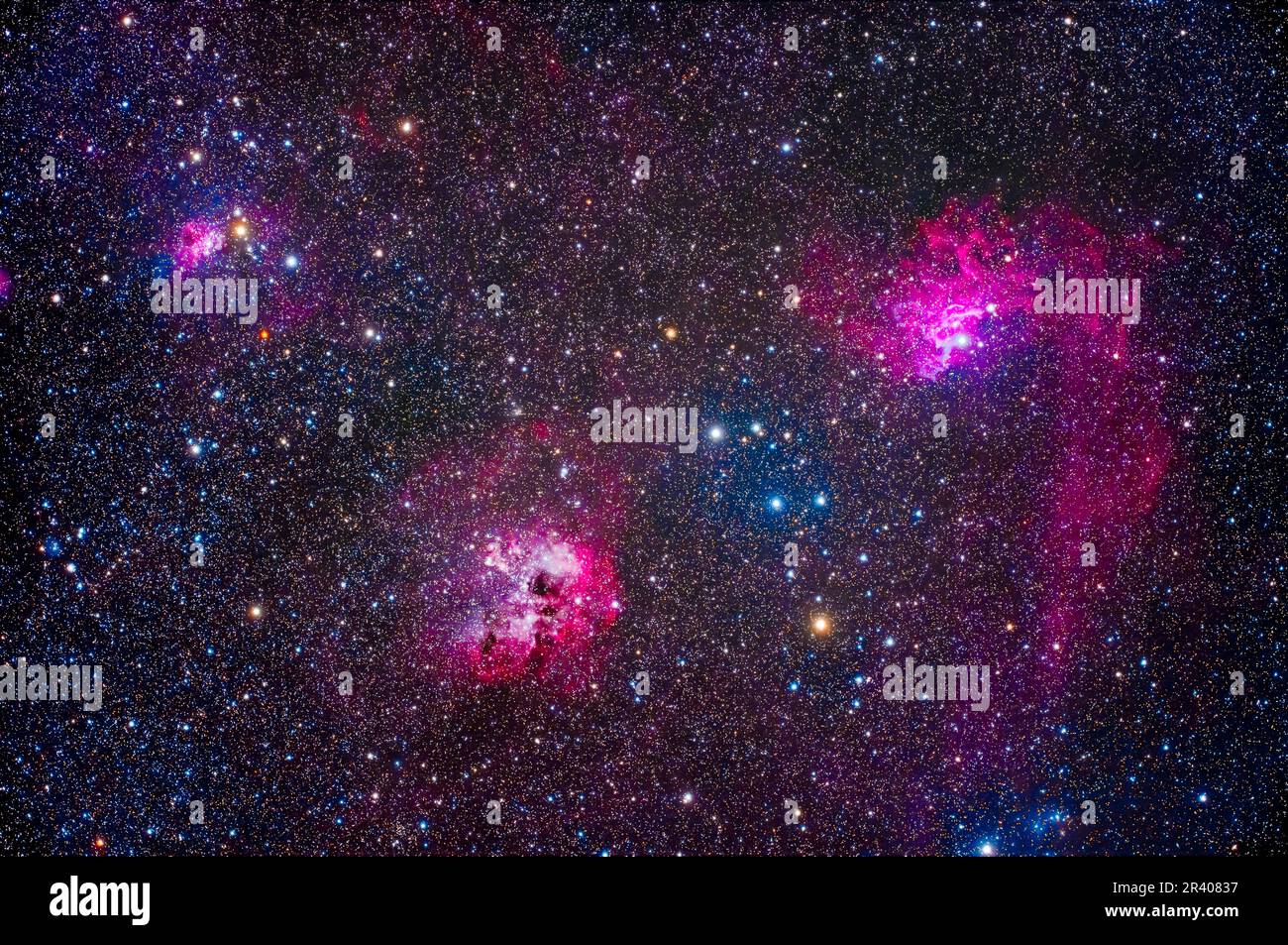 Una ricca gamma di nebulose nella zona centrale di Auriga. Foto Stock