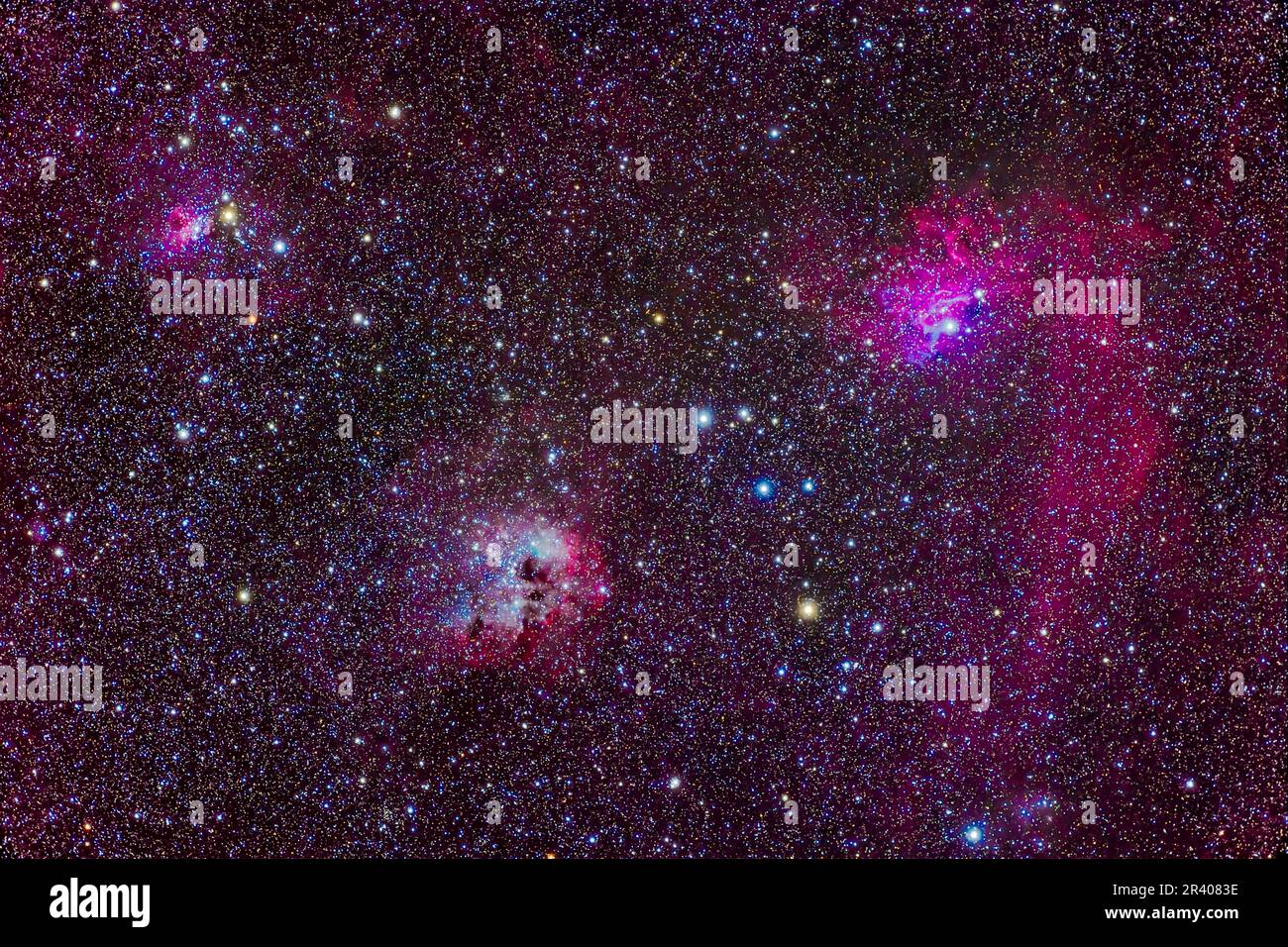 Una ricca gamma di nebulose nella zona centrale di Auriga. Foto Stock