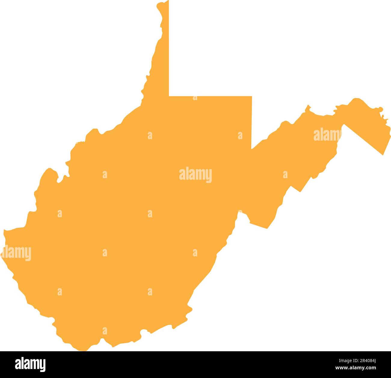 Mappa dei colori CMYK ARANCIONE della WEST VIRGINIA, USA Illustrazione Vettoriale